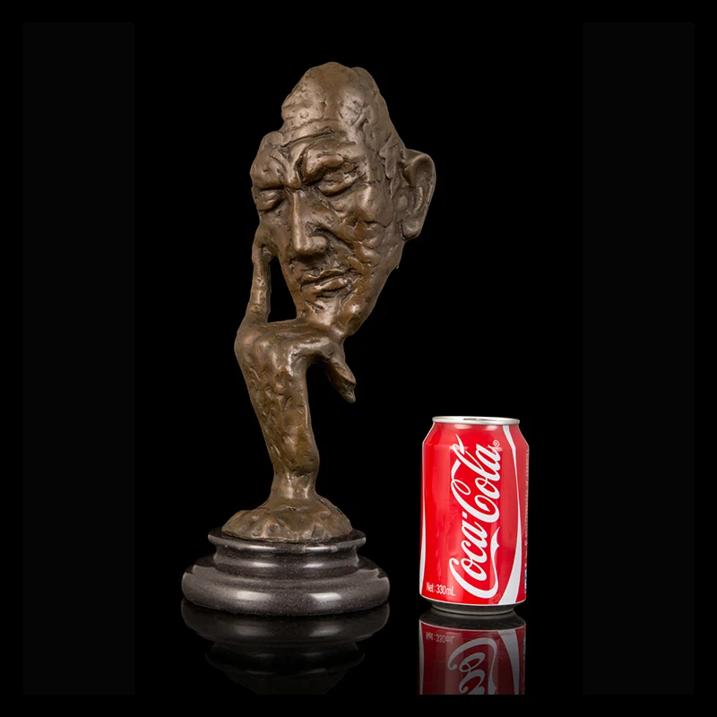 Бронзовый Художественный Декор известный Родин Бронзовая статуя мышления для