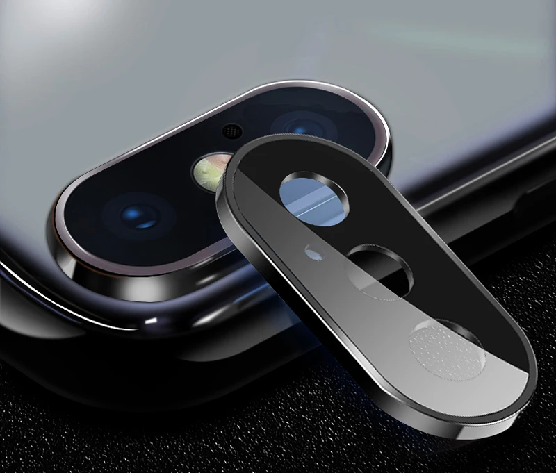 Черный Для iphone x xs xr xs макс. закаленное стекло на iphone 11 Pro защита для задней камеры защита для объектива flim защитное стекло - Цвет: Черный