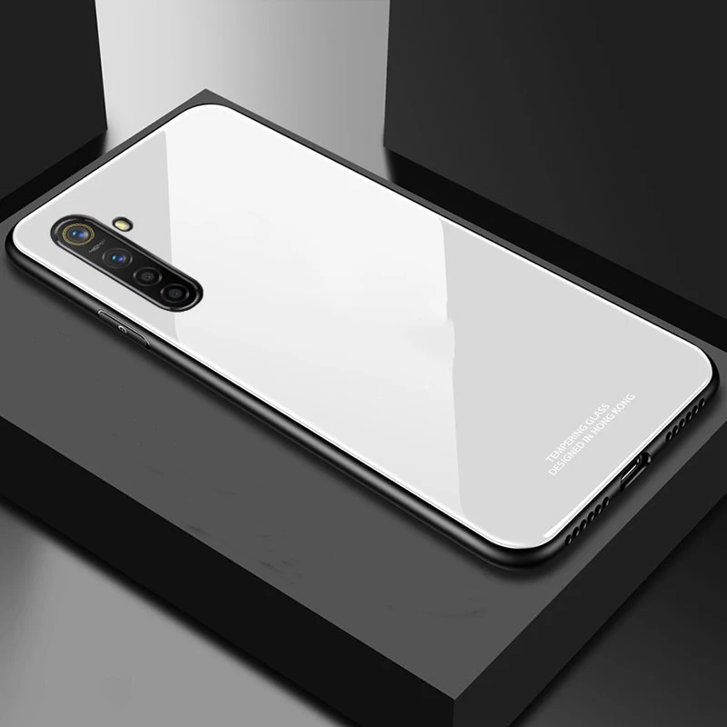Чехол из закаленного стекла для OPPO Realme 5i Жесткий мягкого ТПУ с рамкой задней