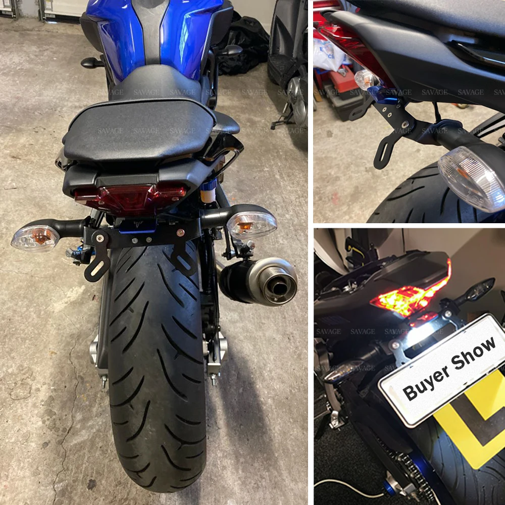 Держатель номерного знака светодиодный светильник для YAMAHA MT07 FZ07 MT-07 FZ-07 15, 16, 17, 18, 19, мотоцикл хвост аккуратные предохранительный нейтрализатор