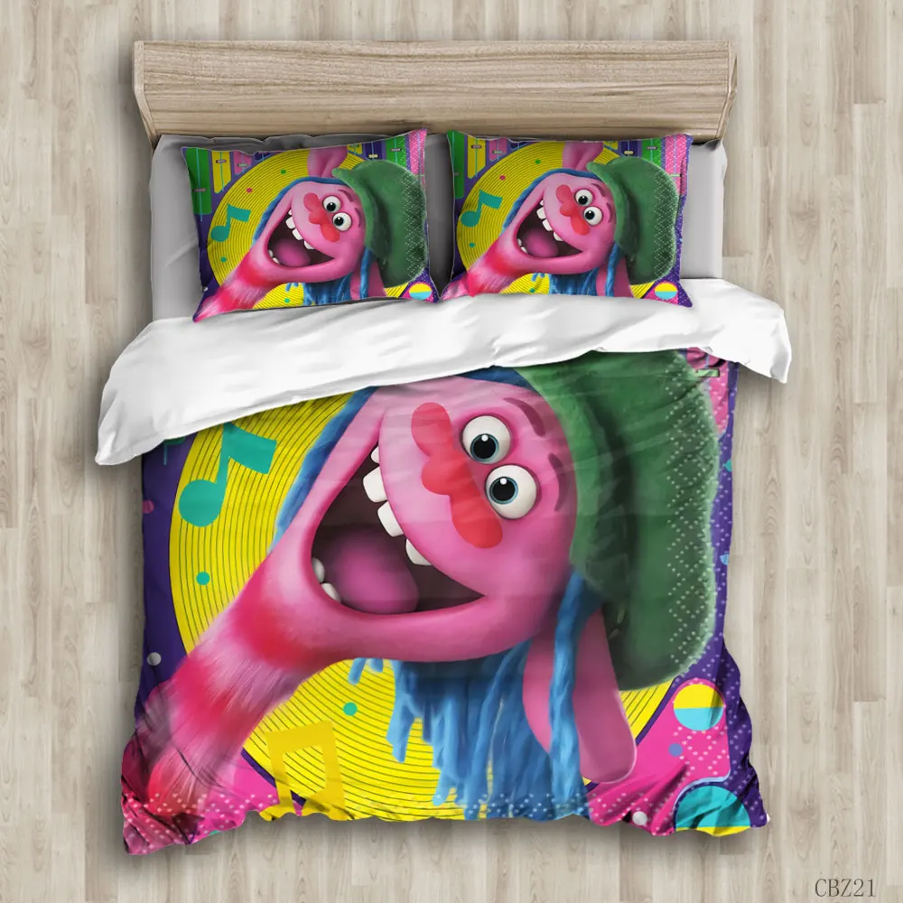 

3D lovely colorful animation pattern style bed goods children's special home textile set with quilt cover pillow double bed size