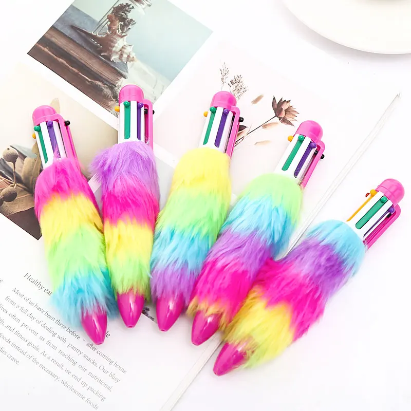 Многоцветный Радужное перо Красивая шариковая ручка Плюм Шариковая Забавный