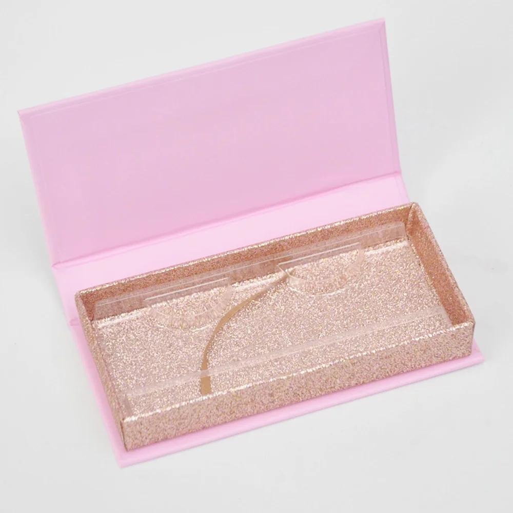 

Wholesale eyelash packaging box lash boxes package custom rectangle magnetic plain pink mink lashes makeup storages case vendors