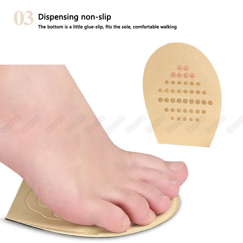 Sunvo Forefoot Pads Memory Foam Insoles for Shoes Inserts Women High Heels Sponge Plug Shoe Cushion Pain Relief Foot Care Pad
