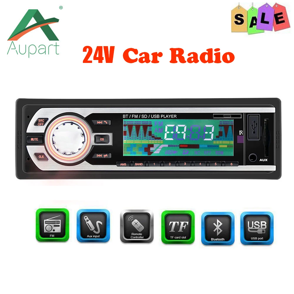 Авторадио автомобильное радио Bluetooth стерео в тире 1 Din FM Aux вход поддержка Mp3/MP4 USB MMC