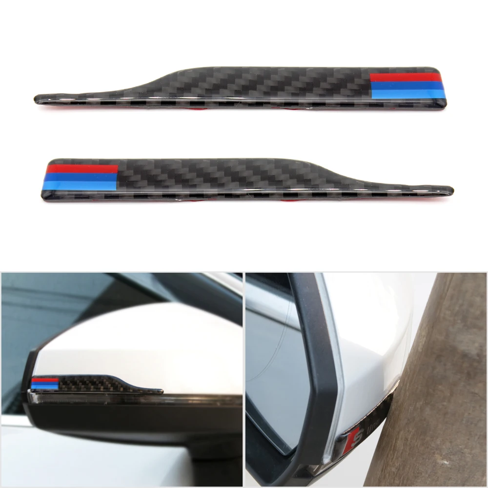 

2pcs Carbon Fiber Anti-collision Bumper Sticker Rearview Mirror Anti-Rub Strips Protector For BWM E90 E60 F30 F34 F10 F20 X1 X3