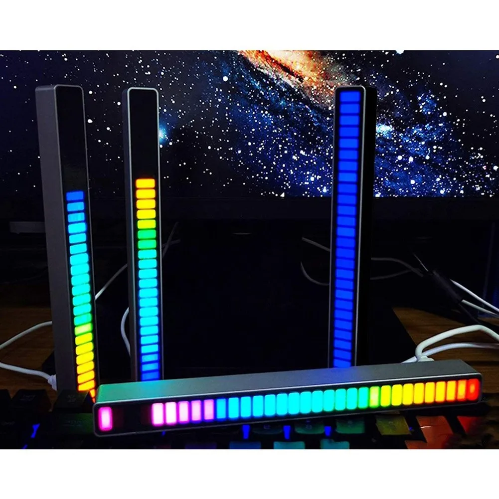 

Car Sound Control Light Voice-Activated RGB Music Rhythm Lights USD Charging Ambient Lamp For Home Car Decor Glow Party Supplies