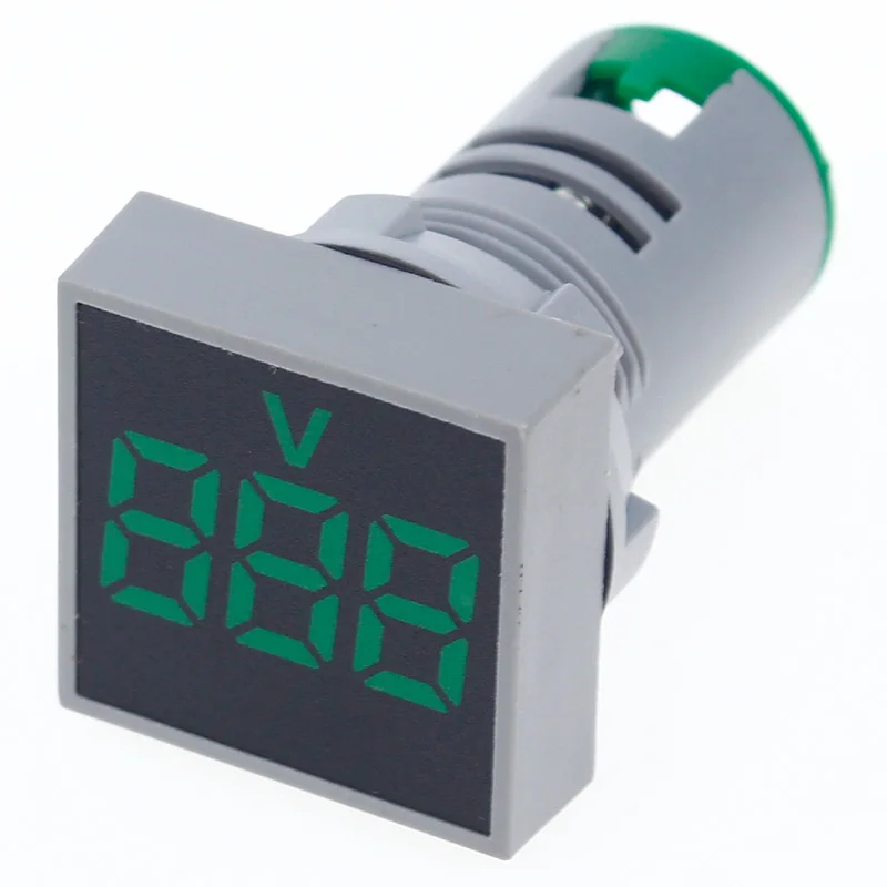 Green Voltage Meters 22 мм 0-100A цифровой амперметр измеритель тока/измерители напряжения индикатор светодиодная лампа квадратный сигнальный светильник - Цвет: Green Voltage Meters