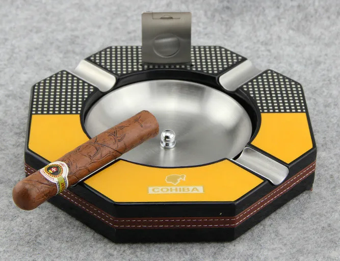 Пепельница для сигар COHIBA Gao Xiba из цельного дерева, пепельница, модная восьмиугольная чашка для сигарет с поясом