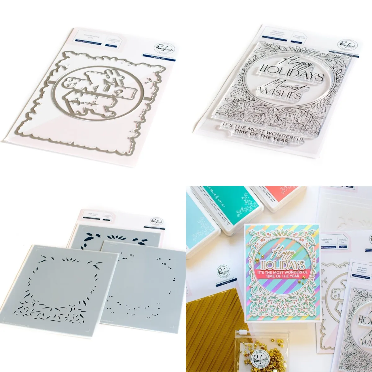 

Happy Holidays Circle Frame Metal Cutting Dies Stamps Stencil DIY Scrapbooking Paper Handmade Stamp Die Sheet Maker Albums