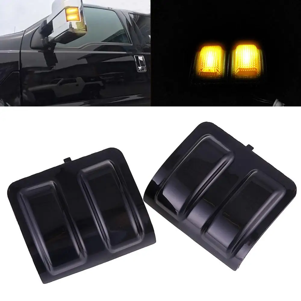 Все новые 2 шт. зеркало заднего вида горки Копченый Объектив светодиодный