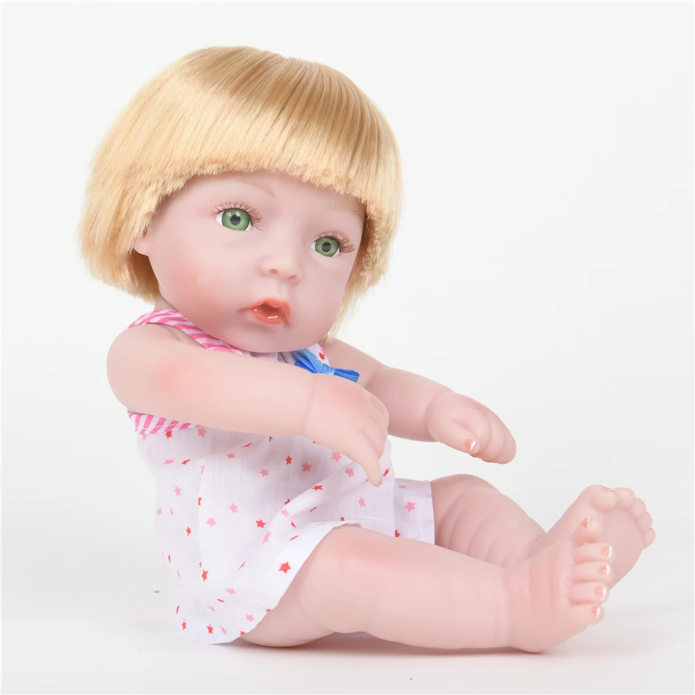 

10" 25CM Fashion Cute Babies Bebe Reborn Dolls Lifelike Mini Full Vinyl Silicone Body Newborn Doll Kids Christmas Surprise Gifts