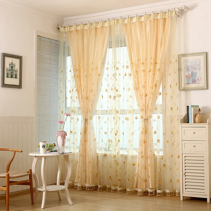 Вышитые пайетками оконные экраны Современные вышитые занавески для гостиной