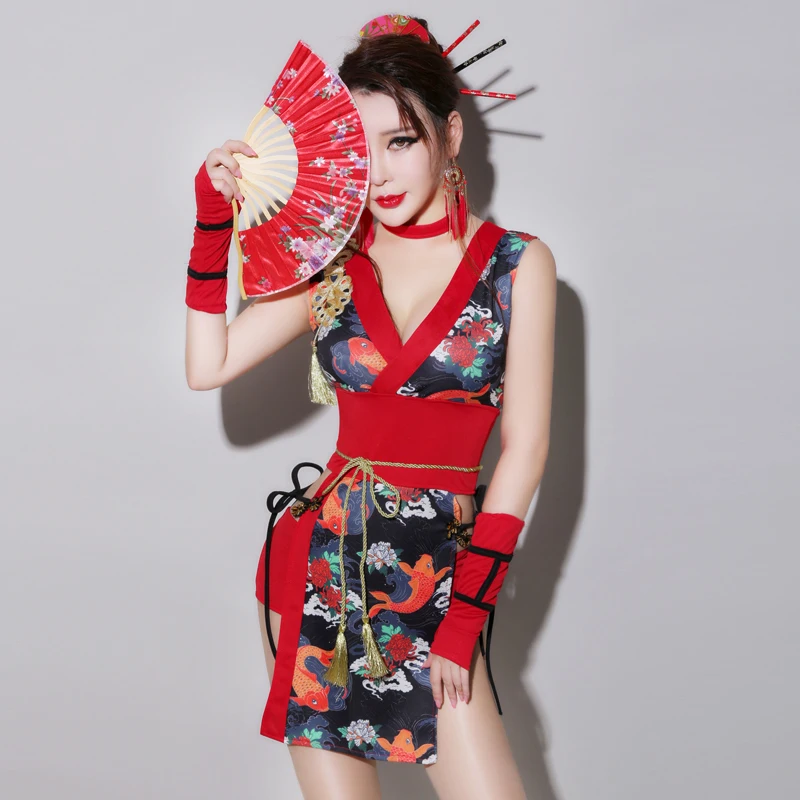 Сексуальные костюмы в стиле ретро для бара женская одежда выступления певицы