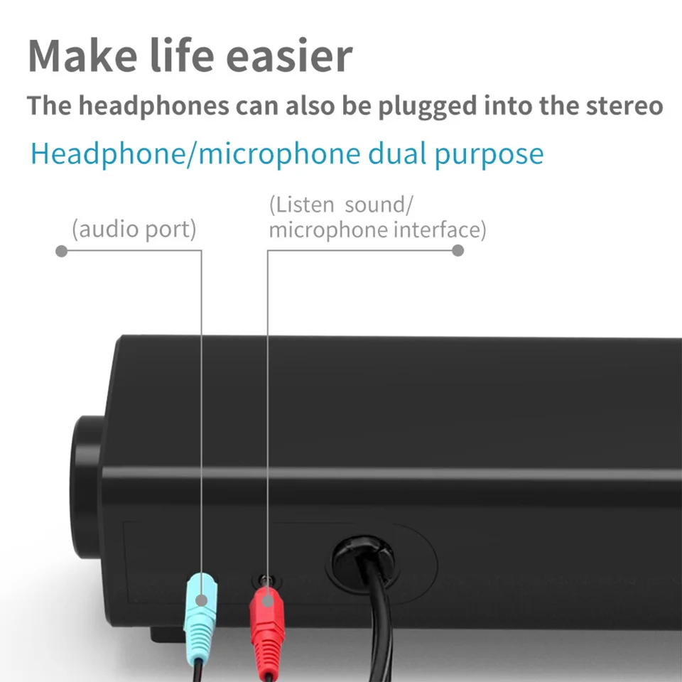 Домашний Настольный компьютер с питанием от USB домашний ТВ динамик аудиоразъем 3 5