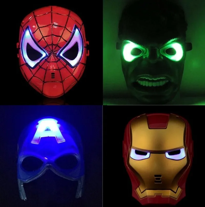 Новинка 5 шт./лот светодиодная маска для костюма на Хэллоуин супер герой