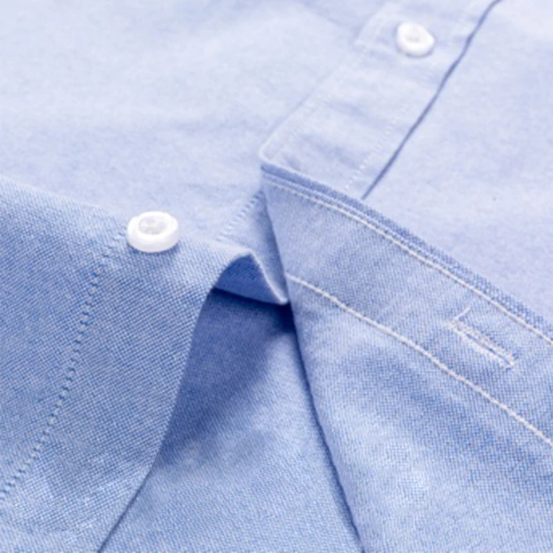 AOLIWEN 2021 new 100% cotton Oxford fabric white solid color slim business casual long sleeve shirt button collar men shirts