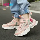 2020 зимние детские спортивные кроссовки для девочек, Брендовая обувь, детские розовые массивные кроссовки для мальчиков, повседневные кроссовки без шнуровки, новинка