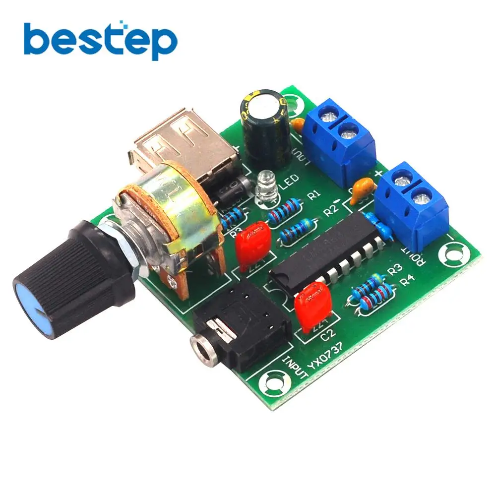 PM2038 Dual Track 5Wx2 Плата усилителя 5 Вт + модуль USB источник питания DC 2 6 в|Интегральные