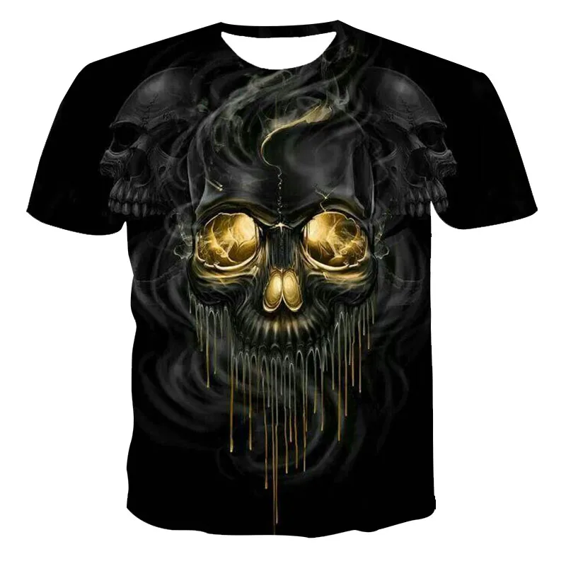 

The latest spring and summer men and women 3D popular T-shirt domineering fashion personality skull pattern series Xxs-6XL