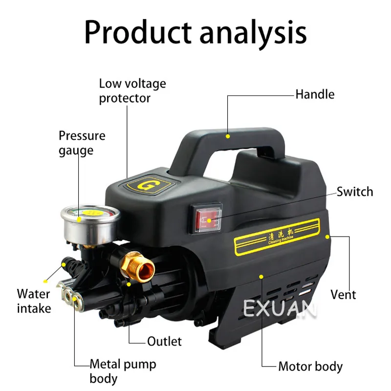 Продажа Портативная мойка высокого давления для автомобилей, бытовой насос высокого давления для мытья стен, многофункциональный насос для мойки а...