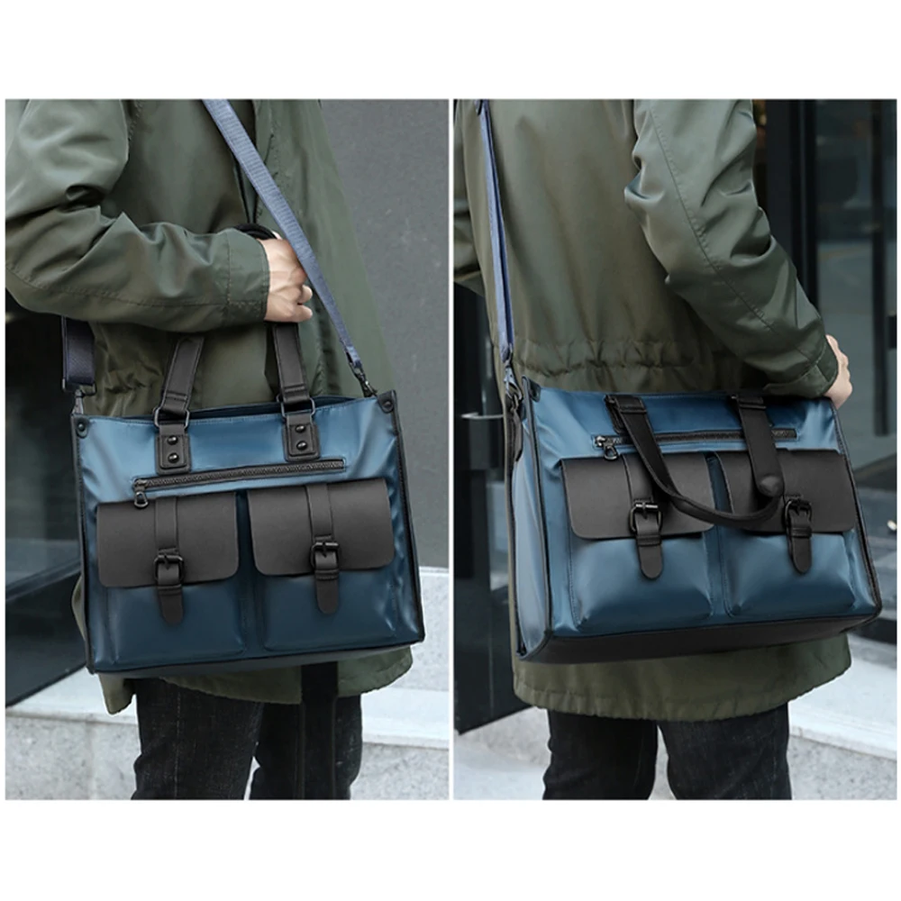 

Men Oxford Briefcase Male Business Casual Handbags Laptop Bags Documents Storage Bag Fashion Shoulder Bags Black Blue XA901ZC