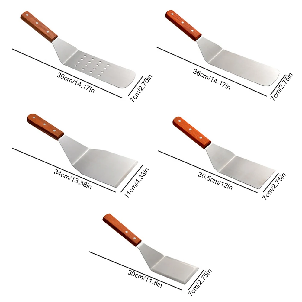 Frying Spatula Scraper Wooden Pizza Paddle Pastry Tools Stainless Steel Kitchen Baking Tool | Дом и сад