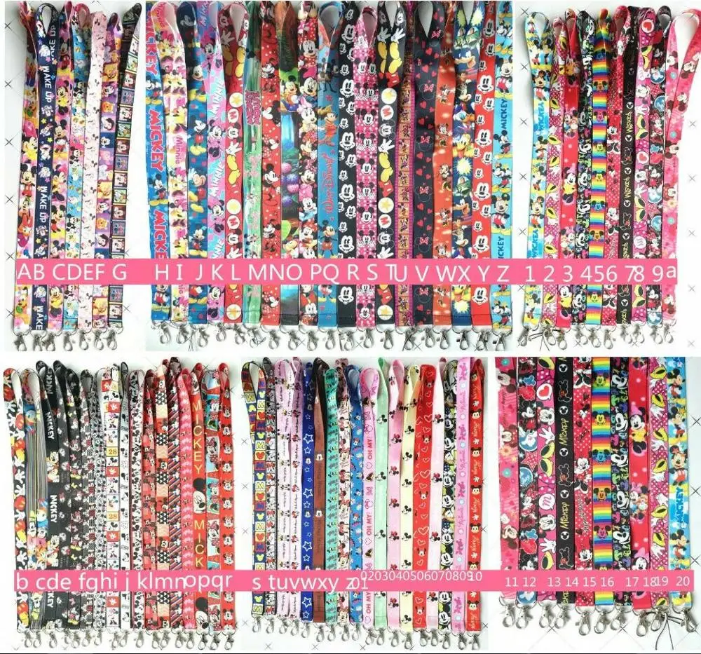 Новый цветной ремешок для мобильного телефона с Микки и Минни Маус Детские