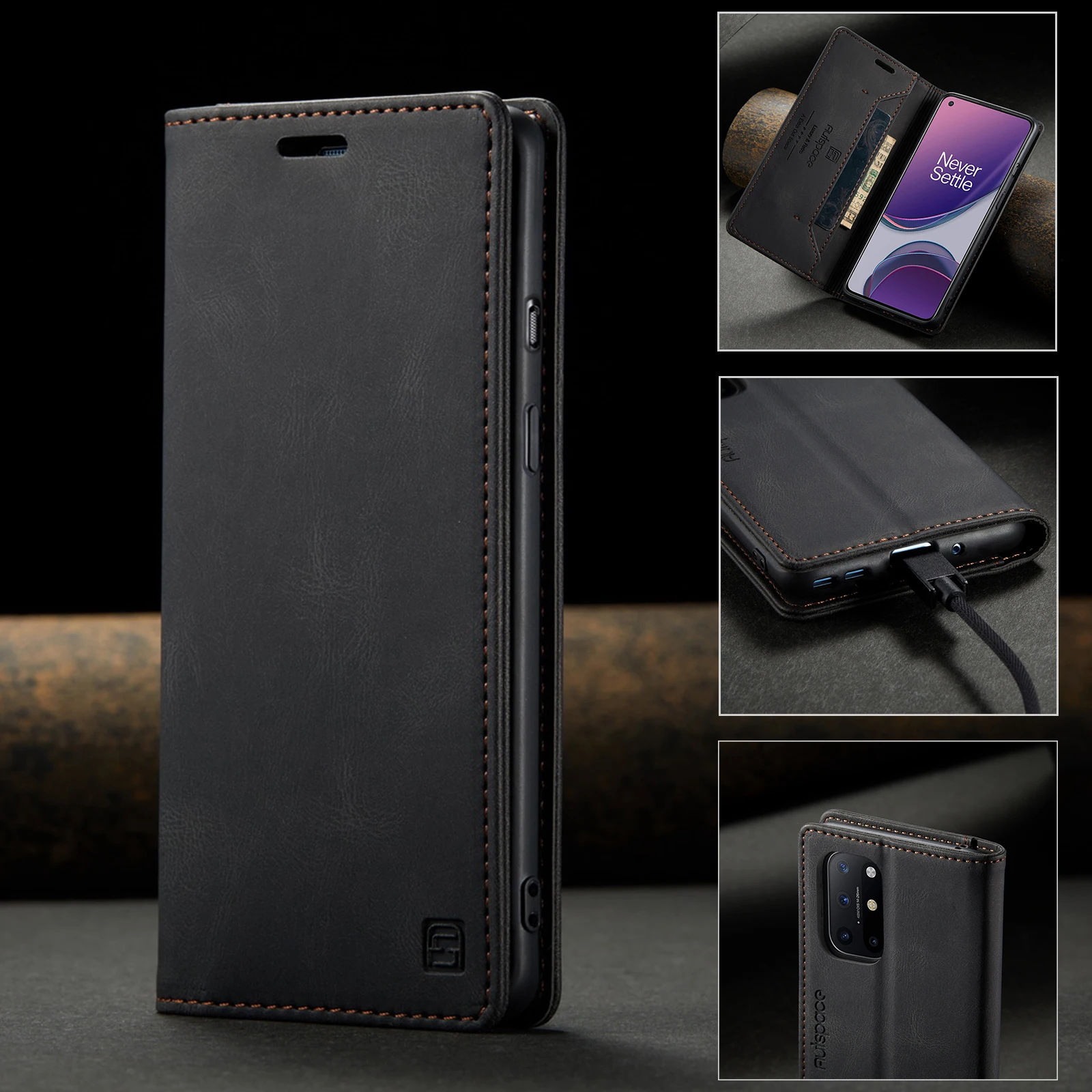 

Luxury Leather Wallet Flip Case For OnePlus 8T Phone Case Magnetic Flip Case Book