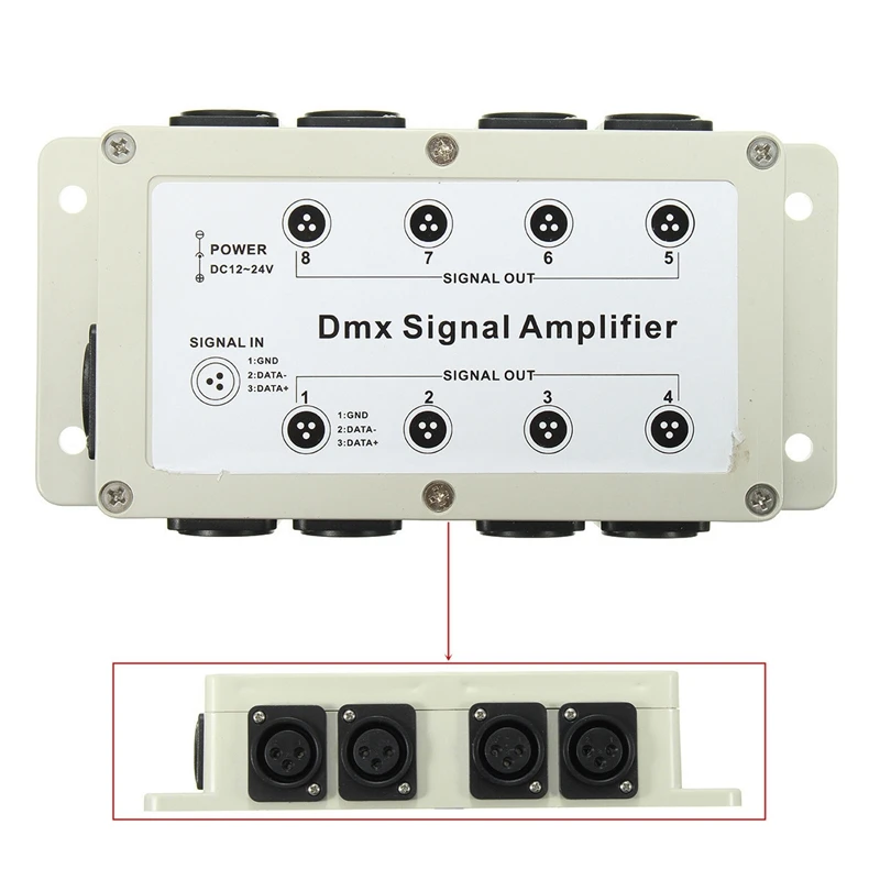 Dc12-24V 8 канальный выход Dmx Dmx512 светодиодный контроллер разделитель усилителя