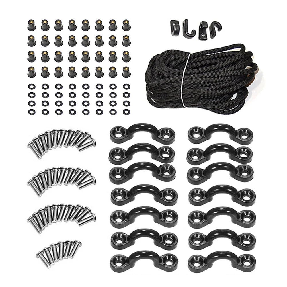 

Easy To Carry Kayak Deck Bungee Rigging Kit With Rubber Band Elastic Rope Screw Nut For Outdoor Kayak Canoe Boats