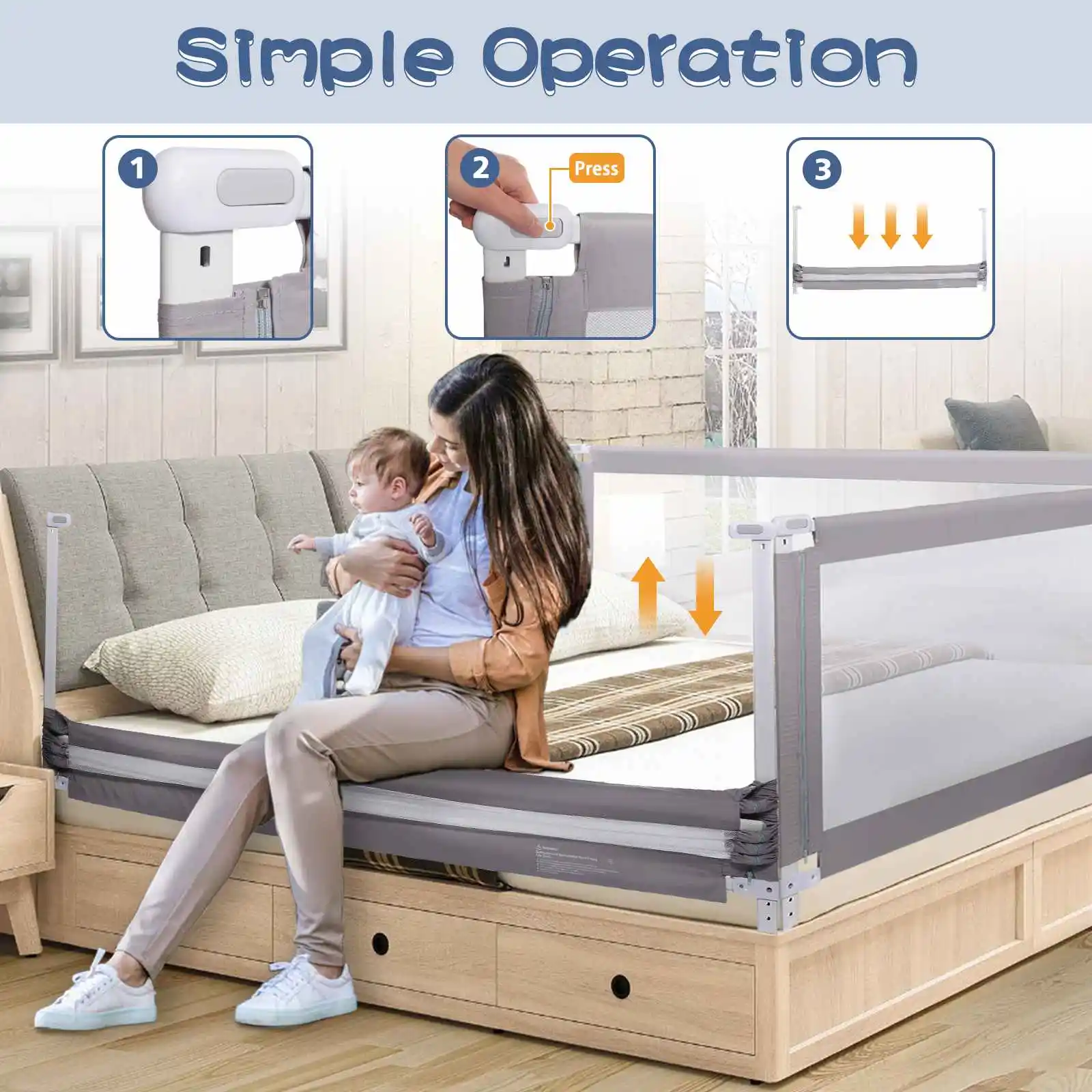 

Ограждение для детской кровати регулируемое защитное ограждение детское ограждение для кровати складной манеж для манежа Детские направл...