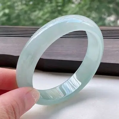 

Zheru jewelry natural Burmese jade 54-64mm light-colored bracelet, elegant princess jewelry, best gift for mother and girlfriend