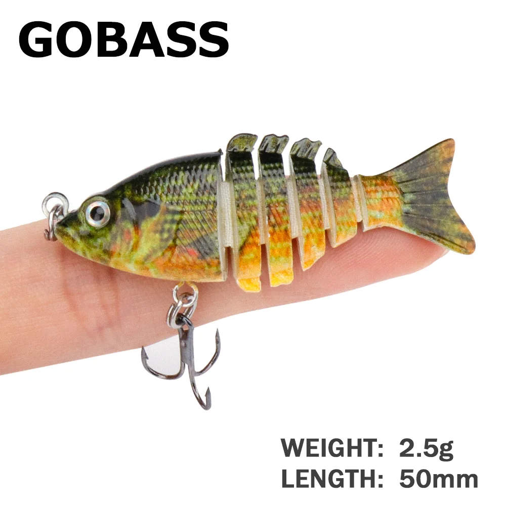 

GOBASS 6-Segment Mini Wobbler Jointed Fishing Lure 5cm 2.5g Sinking Swimbait Artificial Bait For Fishing Accessories Crankbait