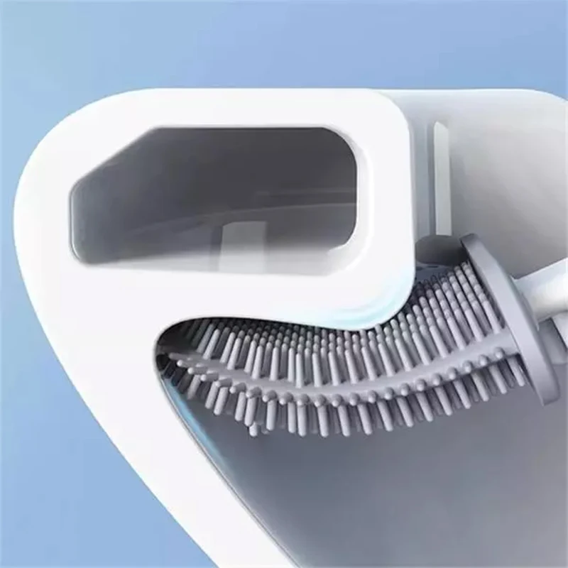 

Silicone Toilet Brush Silicone Flex Toilet Brush With Holder Wash Brushes Wall-mounted Bathroom Toilet Cleaner Dropshipping
