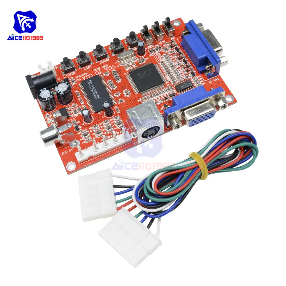 Плата преобразователя для видеоигр diymore DC 5 В VGA к CGA/CVBS/S |