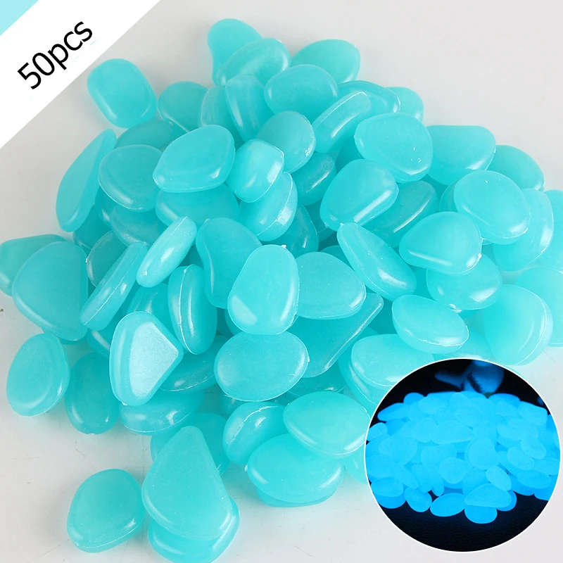

Garden Pebbles Rocks Aquarium Garden Decor Garden Path Luminous Stones 50pcs Fish Tank Glow Stones Charming Glow in the Dark