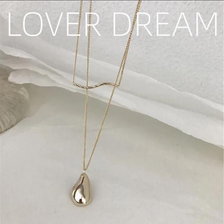 

2020 New Korean Vintage Necklace Long Gold Chain Necklace For Women Double Pearl Geometric Necklace Fashion Jewelry Accessory