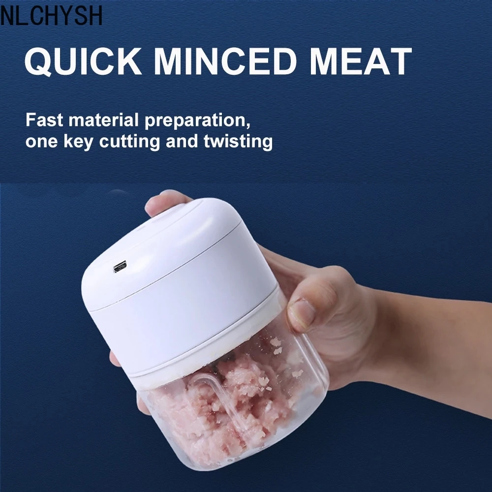 250ml Meat Grinder Mini Food Garlic Vegetable Chopper Crusher Rechargeable Processors Mixer Kitchen | Бытовая техника