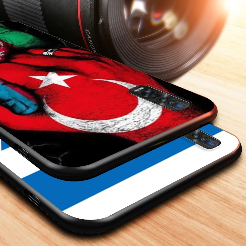 

Azerbaijan Israel Flag for OPPO Find X2 A93 A92 A73 A72 A53 A53S A32 A12 A11X A1K A5 Neo Pro Lite Black Phone Case