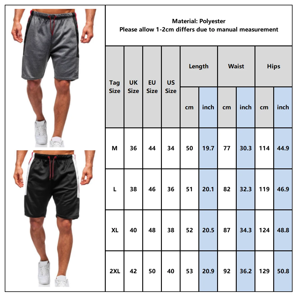 

Side Striped Breathable Running Shorts Men Quick Dry Workout Sports Shorts Jogging Pocket Training Drawstring Casual Shorts D30