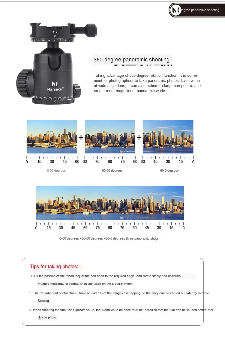 

MARSACE FB-2R Panoramic Spherical Gimbal Double Panoramic Horizontal Clamp Seat Update