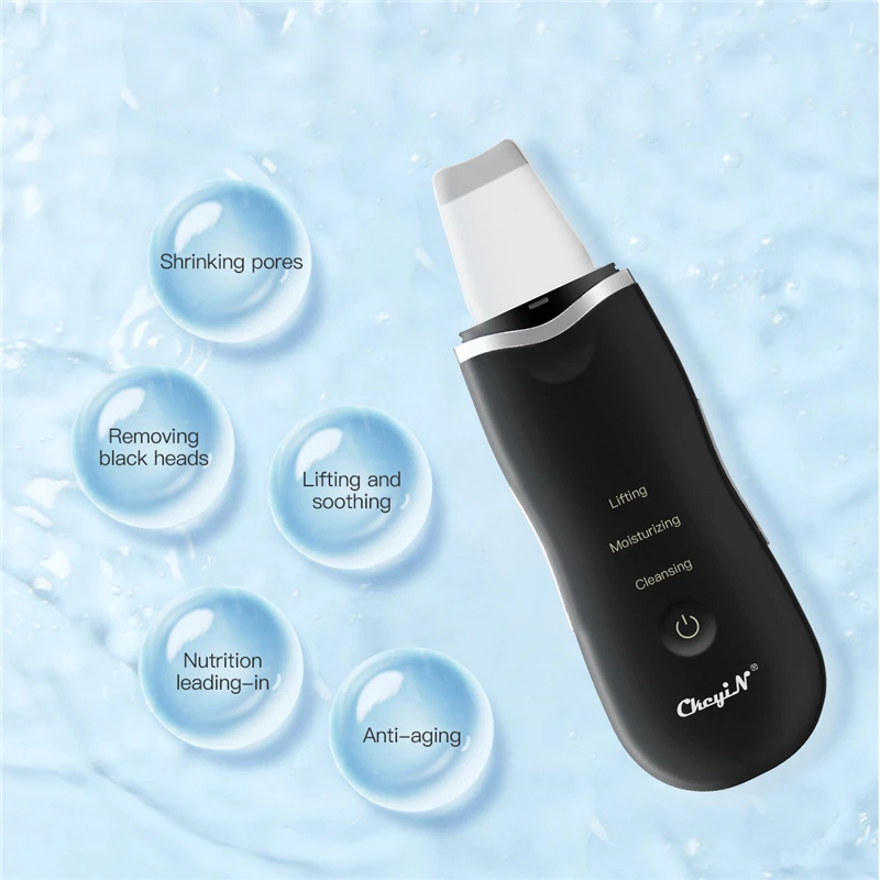 

CkeyiN Ultrasonic Facial Scrubber+LED Photon Mesotherapy Electroporation Face Lifting Tighten Wrinkle Removal Face Skin Care