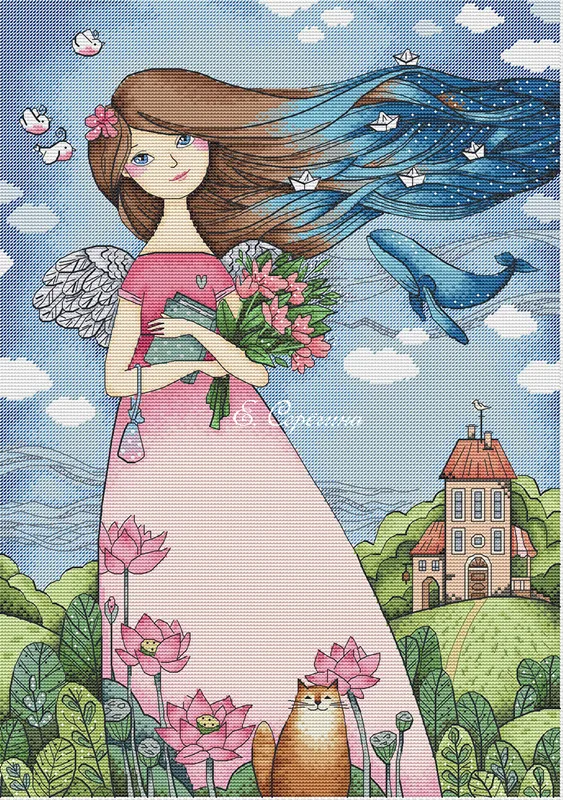 

ZZ Набор для вышивки крестиком с птицами и цветами персика и птицами хлопковая вышивка крестиком мечты подружек