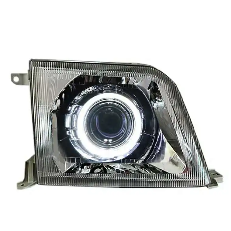 

eOsuns led xenon headlight assembly angel eye daytime running light turn signal Bi-lens for toyota land cruiser prado LC95 3000