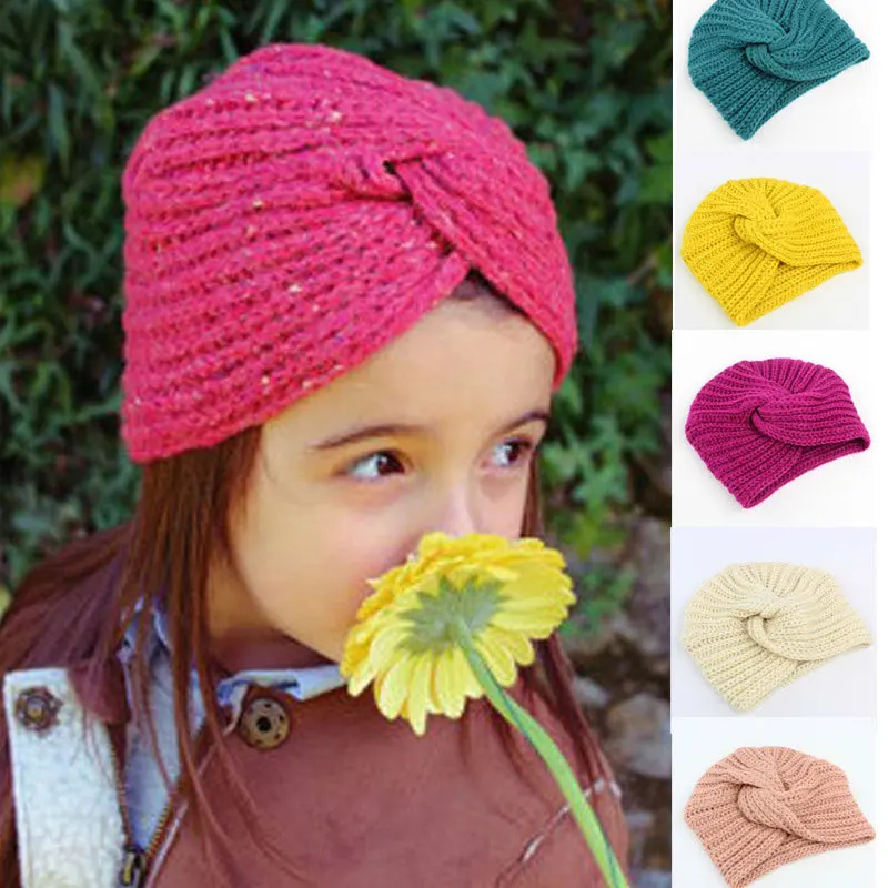 

The New Children's Imitation Cashmere Wool Cap Knitting Cross Twist Cap Hat Tjm - 101