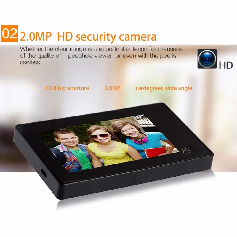 Новый брендовый дверной звонок Danmini 2 Мп HD цифровой глазок 4 3 дюймовый TFT экран ИК