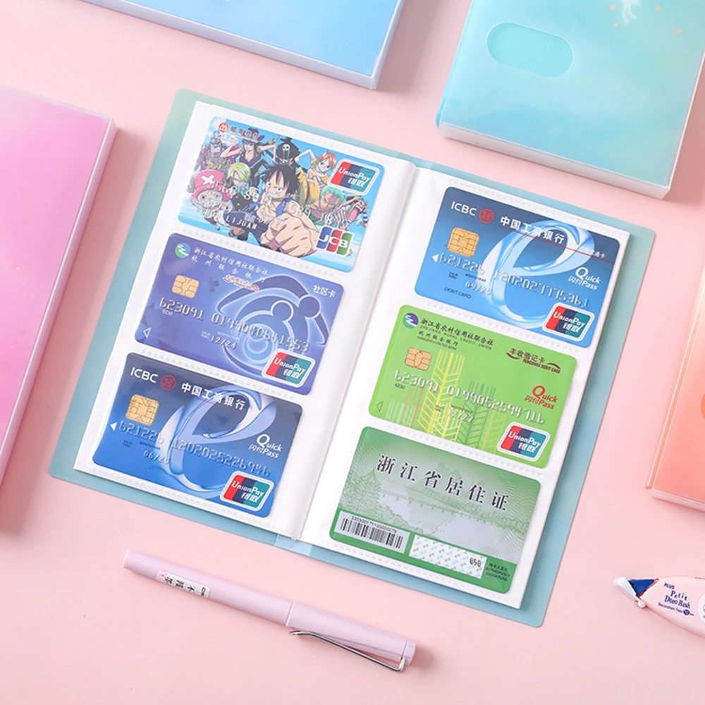 

1pc 240 Slots Id Holders Cute Cartoon Card Book Star Large Card Stock Capacity Business Card Clip Ticket Collection Book Stocks