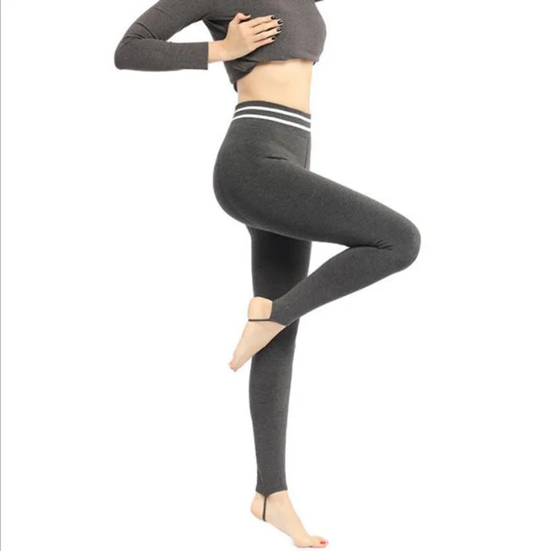 

Winter Velvet Leggings Body Slimming Cold-resistant Woman Striped Waist Women's Stretchy Comfortable Warm Fleece Pants New 2022