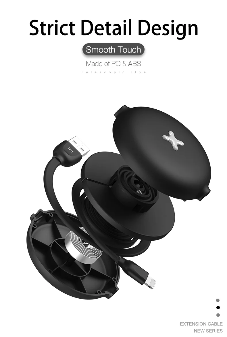 CAFELE Выдвижной USB кабель для lightning type-C кабель быстрой зарядки для iPhone 11 pro max Xiaomi 9 samsung S9 huawei P30